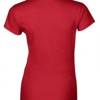 SKT044 red 040 short sleeved women' s round neck collar t-shirt 76000L pure color plain colour women' s tee high breathable tshirts tshirt price supplier company side view